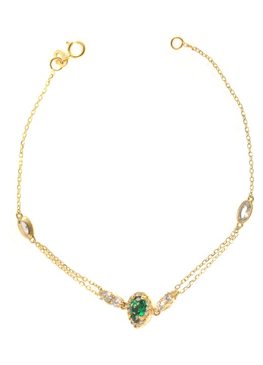 Bratara dama, aur 14 karate, cu pietre Zirconiu, aurie