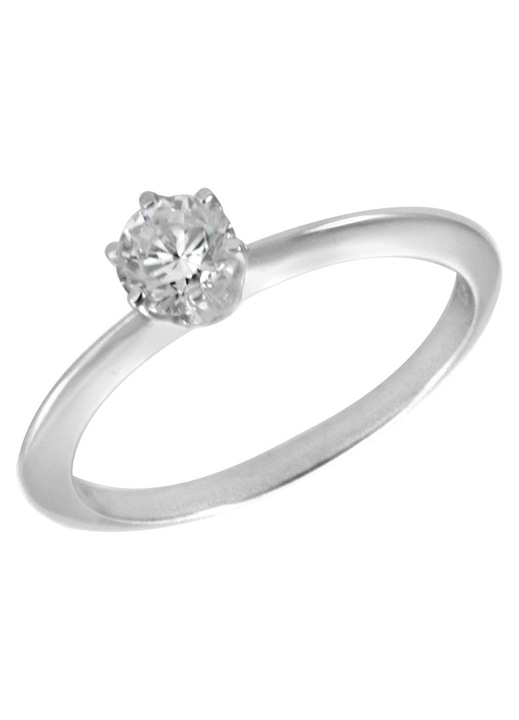 Inel dama, din Aur Alb de 14 karate GO56127, piatra zirconiu