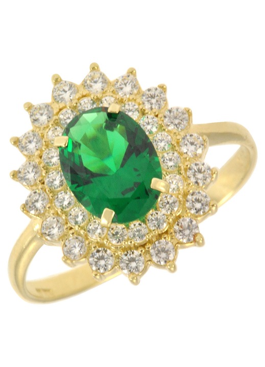 Inel Solitar Aur 14 carate GO55015, zirconiu