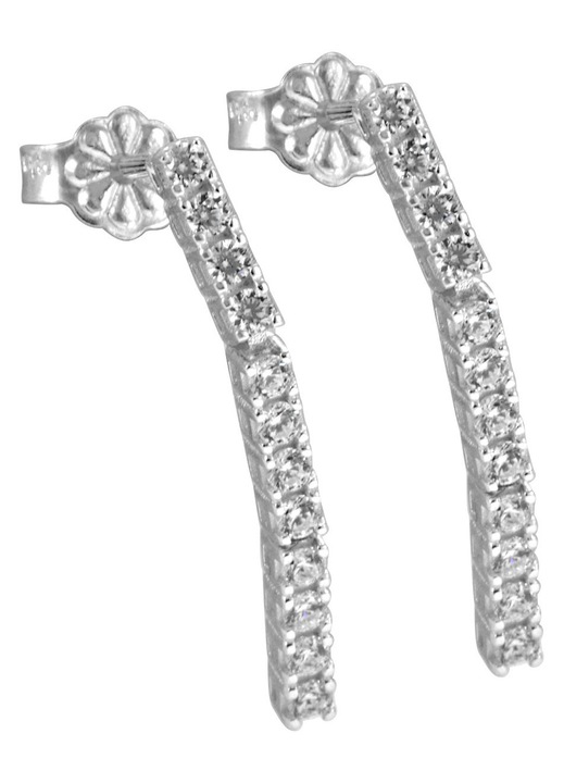 Cercei dama, din aur alb de 14 karate GO55471, zirconiu