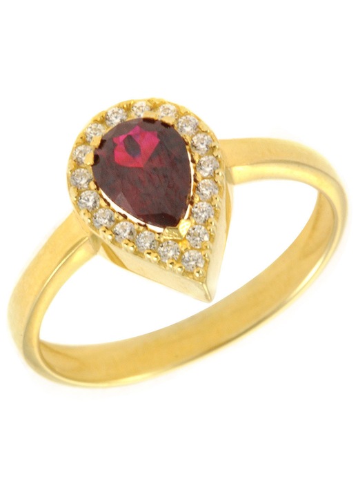 Inel Solitar Aur 14 karate GO55126, zirconiu