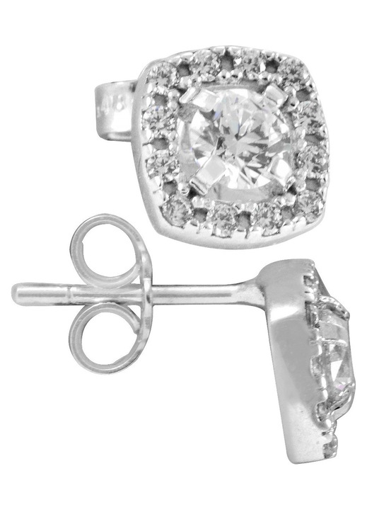 Cercei Aur Alb 14 karate GO55118