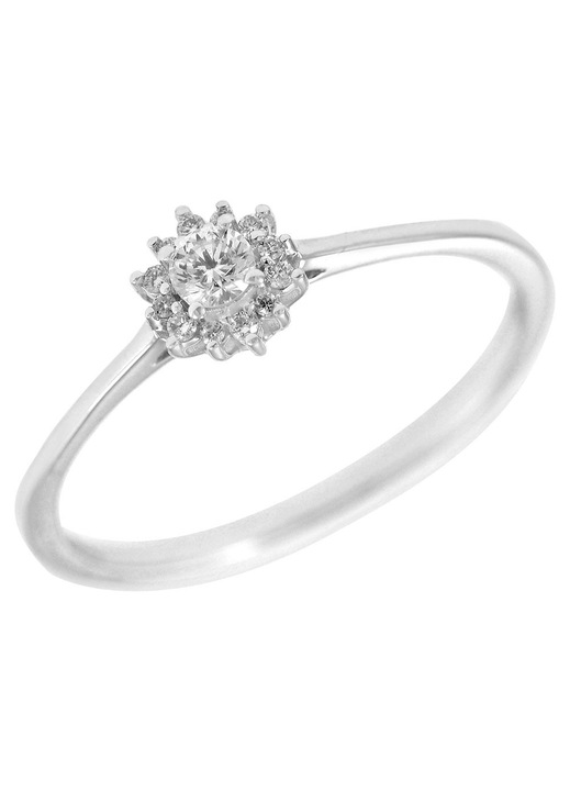 Inel din aur alb de 18 karate cu diamant, GO51621