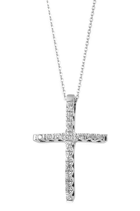 Colier dama, aur alb, argintiu