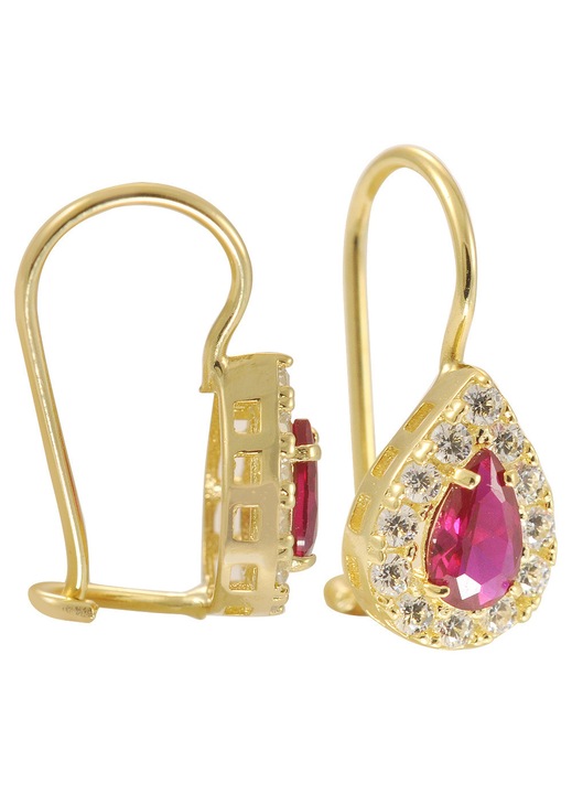 Cercei dama 14 karatia cu pietre Zircon, set