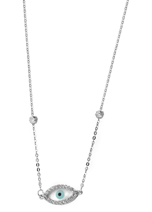 Colier dama, aur alb, argintiu