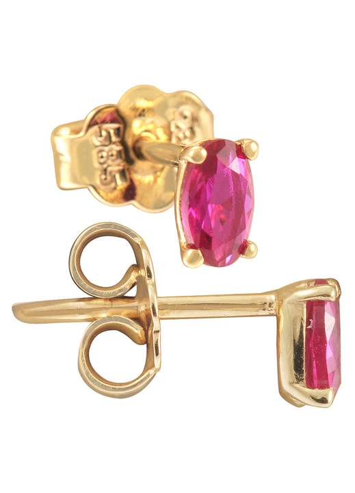 Cercei dama Chrysa 14 karate, roz petre Zircon, set