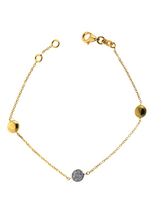 Bratara dama aur 14 karate, cu pietre Zircon, aurie