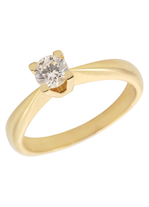 Inel de dama Chryso 14 carate cu piatra Zircon, auriu