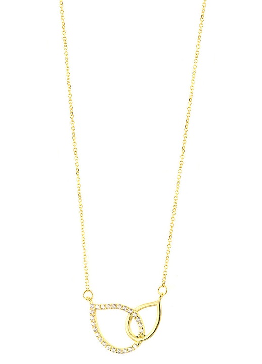 Colier aur 9 carate cu pietre zircon, auriu