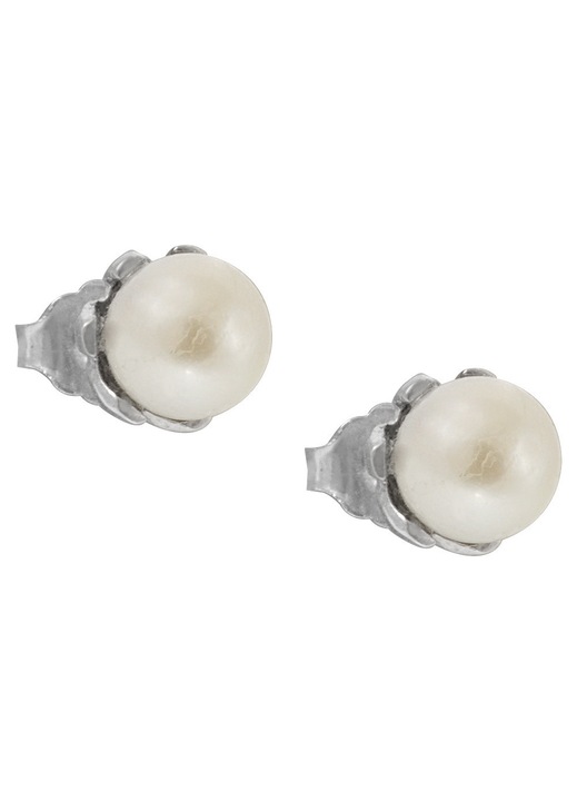 Cercei dama, aur 14k, cu margaritari, alb