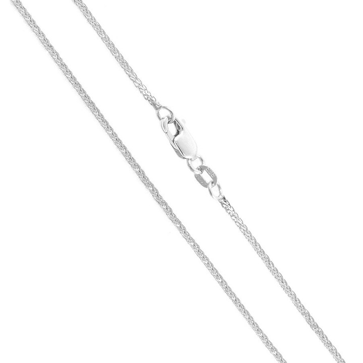 Lant din aur alb de 14 karate 50cm