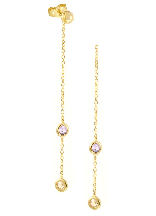 Cercei dama 14 carate cu Zircon