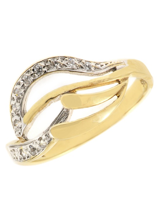 Inel de aur, aur 14k, cu pietre Zircon, bijuterii dama