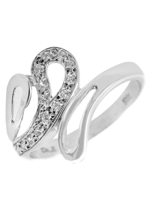 Inel de dama, aur 14k, cu pietre Zircon