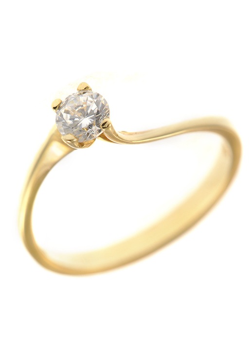 Inel de dame Chryso 14 carate cu piatra zircon, set