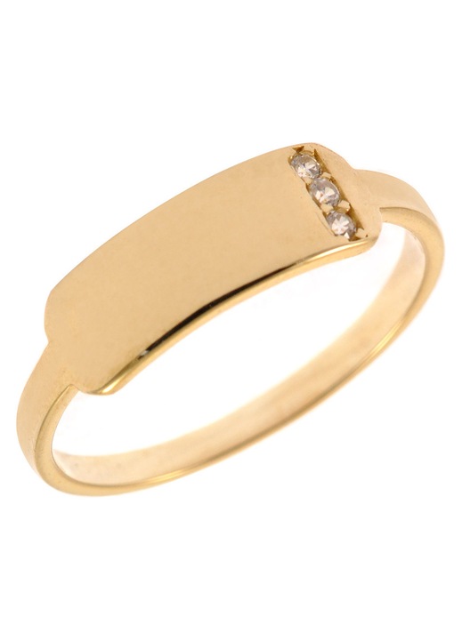 Inel de aur 14 carate cu pietre Zircon, bijuterii dama, set