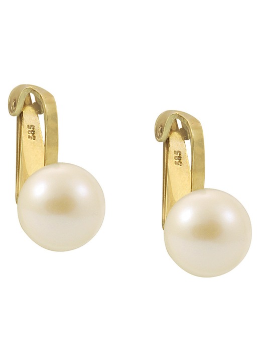 Cercei dama, aur 14k, cu perle albe, set