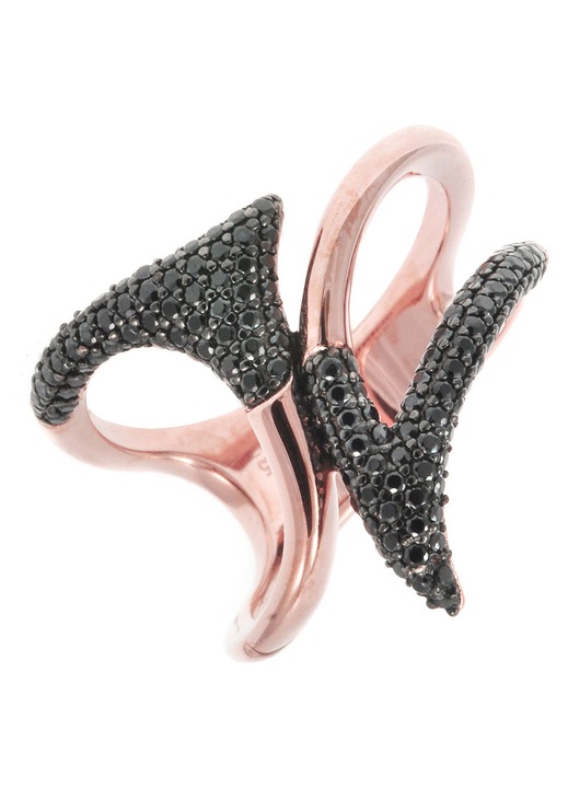 Inel din argint 925 placat cu aur roz si zirconii, GO10691