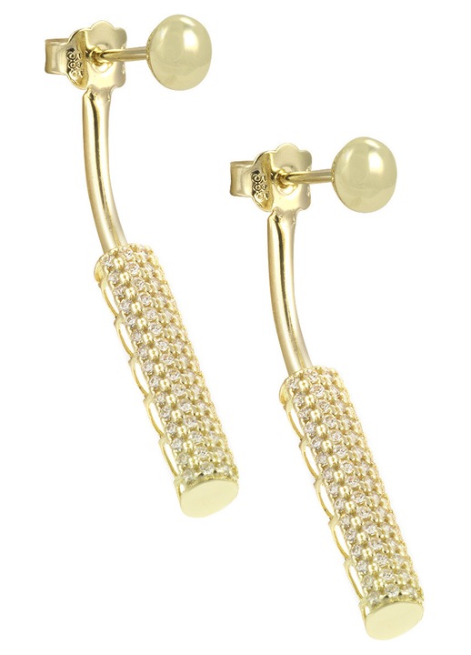 Cercei dama, aur 14k, cu zirconii, GO08536