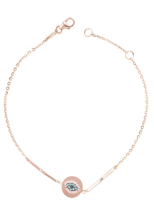 Bratara dama, aur roz 14k, cu zirconii, GO0010047