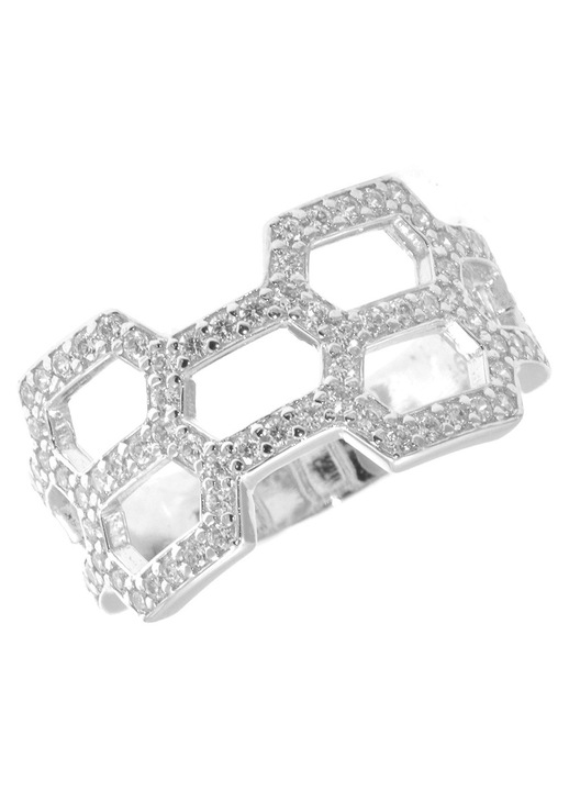 Inel de dama, aur 14 karate cu zirconii albe, GO04117