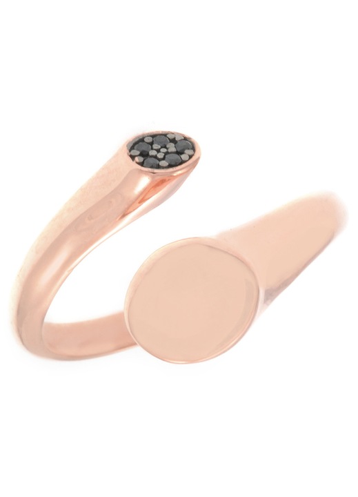 Inel roz din aur de 9k, cu pietre din zirconiu, bijuterii dama, GO04112