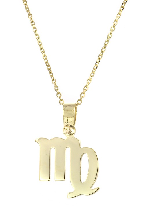 Colier din aur 14 karate, semn zodiacal Fecioara, GO04359