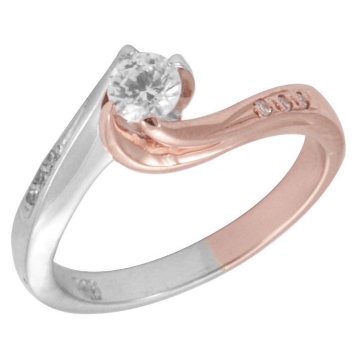 Inel dama, aur 14k si cu piatra zircon alb, GO03529