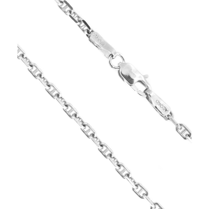 Lant unisex, aur alb 14 karate 45cm GO03048