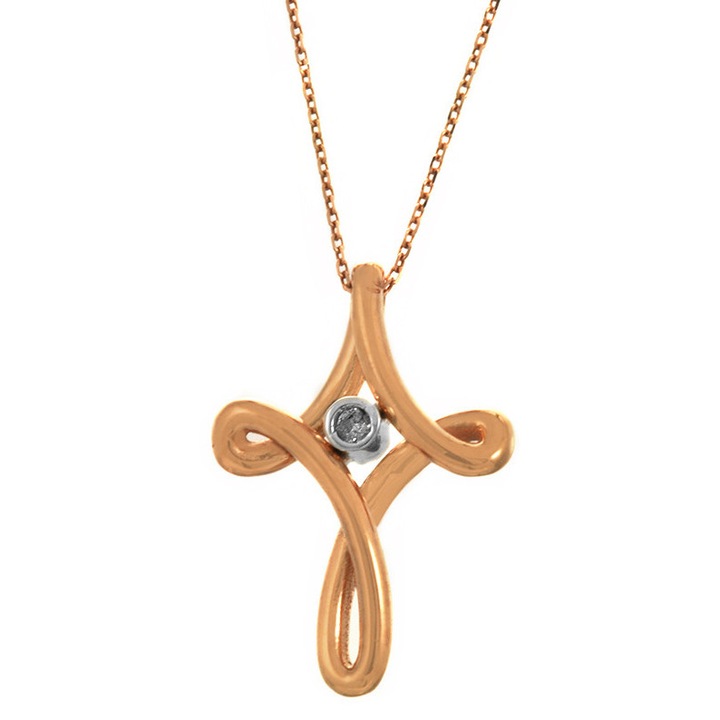 Colier rose gold, aur 14K, bijuterii dama