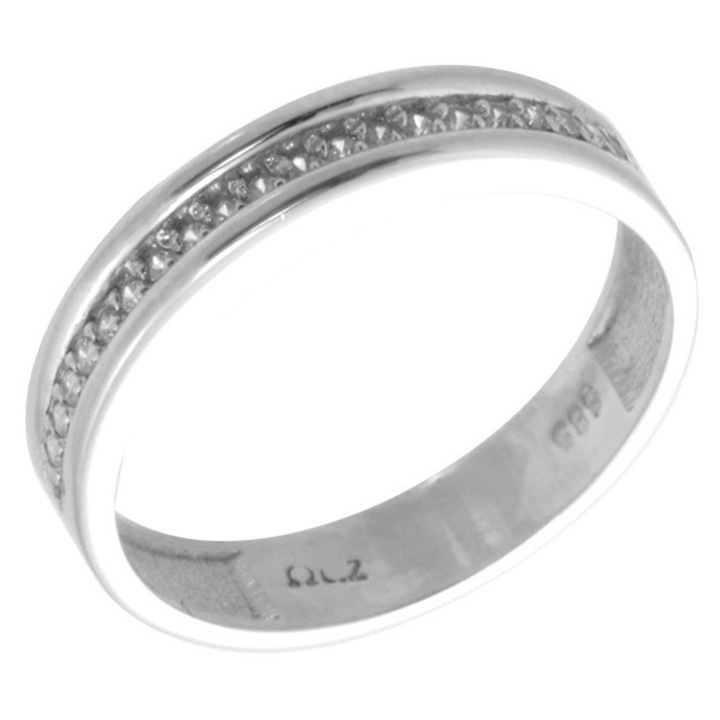 Inel de dama, aur 14k, cu pietre Zircon