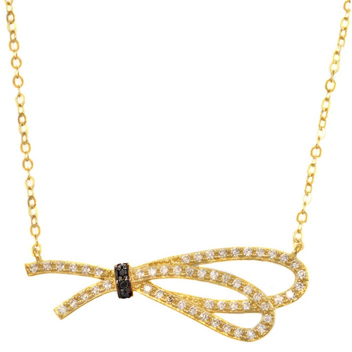 Colier dama, din aur de 14 karate cu pietre zircon, bijuterii dama