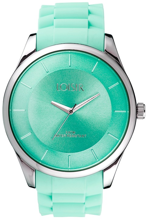 Ceas dama cu curea de cauciuc verde 11L07-00245, Loisir