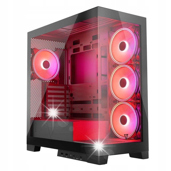 Carcasa Midi Tower NZXT H6 Flow, 3 ventilatoare 120mm, alb, 415x287x435mm