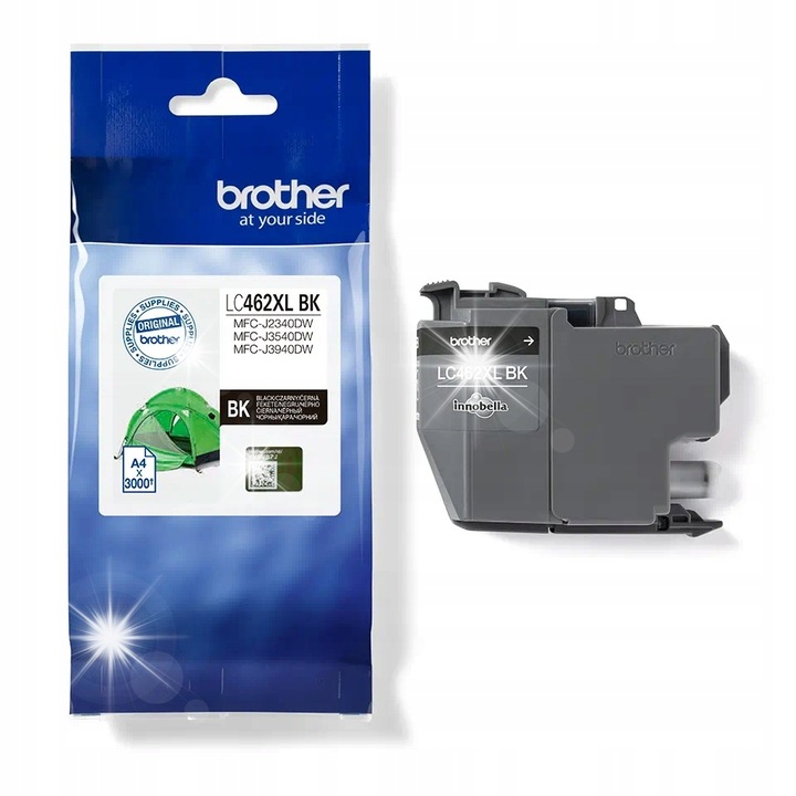 Eredeti Brother LC462XLBK tintapatron, fekete, 3000 oldal