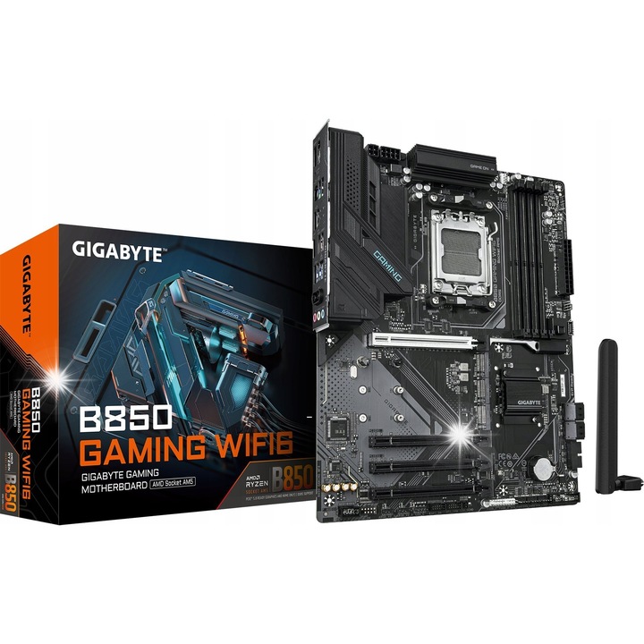 Alaplap Gigabyte B850 GAMING, ATX, 4 memóriafoglalat, 256GB, 244x305mm