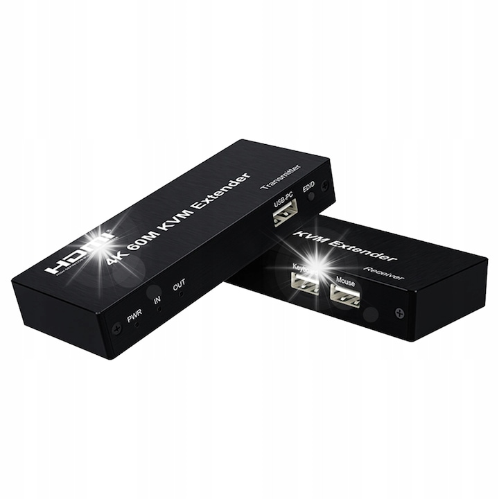 HDMI KVM hosszabbító 1080p 60m 4K@30Hz, készlet