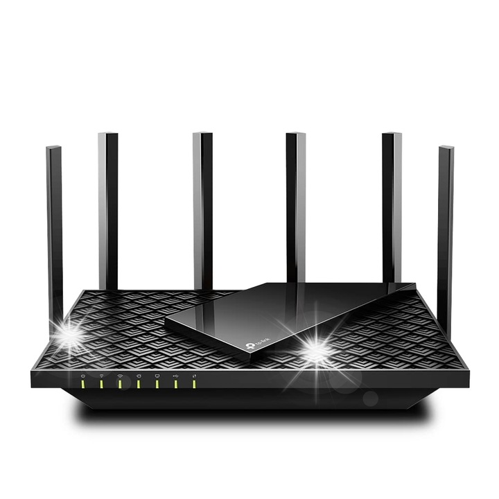 Router WiFi 6 TP-Link AX73, 5400 Mb/s, 6 antene, negru, 272,5x147,2x49,2mm