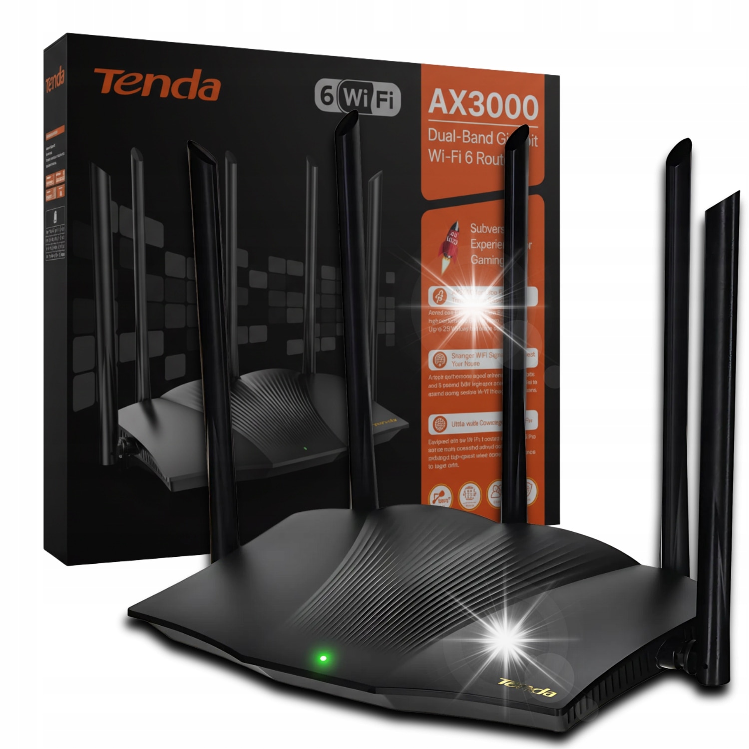 Router Tenda TX-12+ Pro+ AX3000 Gigabit Mesh, Wi-Fi 6, 10/100/1000 Mbps ...