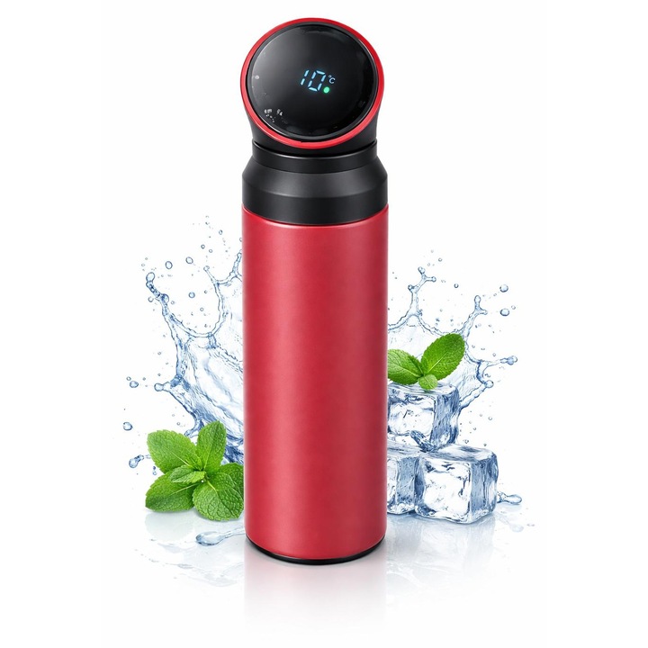 Termos, afisaj led, Otel inoxidabil, Grena, 480ml