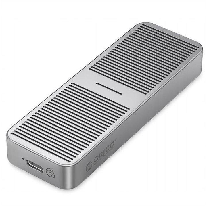 Carcasa pentru disc Orico M223C3-G4-GY-BP, SSD M.2 NVMe, 4TB, USB-C, argintie