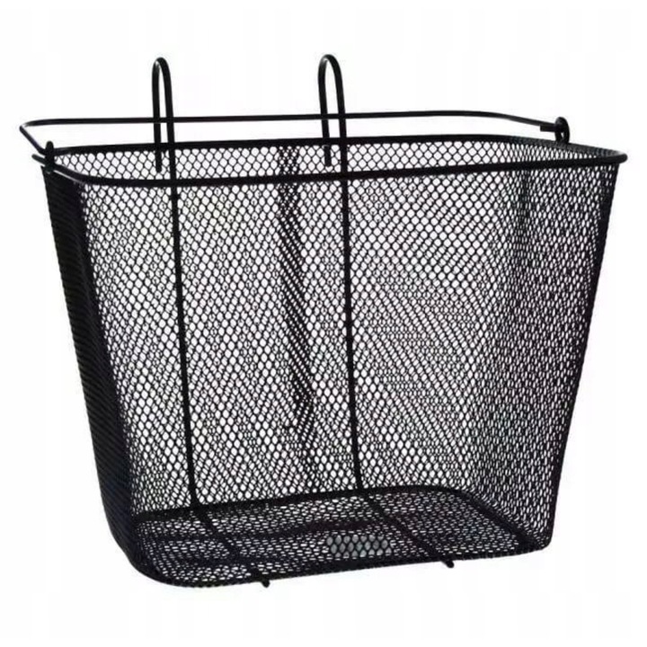 Cos de bicicletă Gearox, montat pe ghidon, metal, capacitate mare, negru, 24x27x18cm