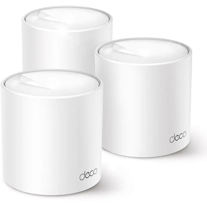 Deco X50 WIFI rendszer, 3-pack, 2,4GHz/5GHz, 110x110x114mm, fehér