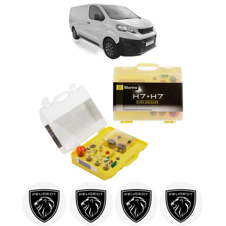 Kit trusa Set becuri H7 compatibila cu PEUGEOT EXPERT Van (V_) din 2016-2025, bec far, semnalizare, pozitie, iluminare numar, frana, plafoniera, stop frana