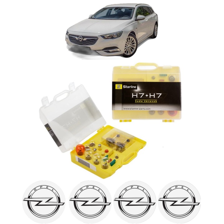 Kit trusa Set becuri H7 compatibila cu OPEL INSIGNIA B Country Tourer (Z18) din 2017-2018, bec far, semnalizare, pozitie, iluminare numar, frana, plafoniera, stop frana