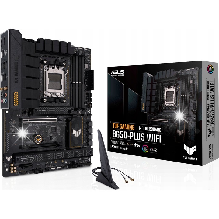 ASUS TUF GAMING B650-PLUS WIFI alaplap, AMD B650, WiFi, 4 memóriafoglalat, 305x244x50mm