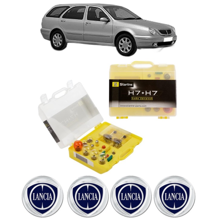 Kit trusa Set becuri H7 compatibila cu LANCIA LYBRA SW (839_) din 1999-2005, bec far, semnalizare, pozitie, iluminare numar, frana, plafoniera, stop frana