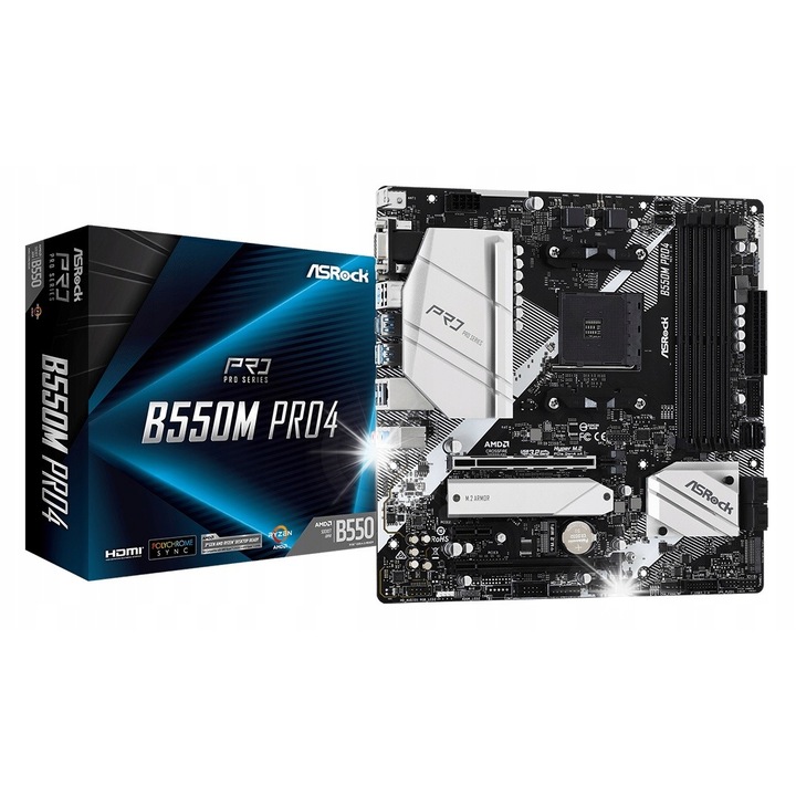 Placa de baza B550M Pro4, Socket AM4, 4x DDR4, 24.4x24.4cm