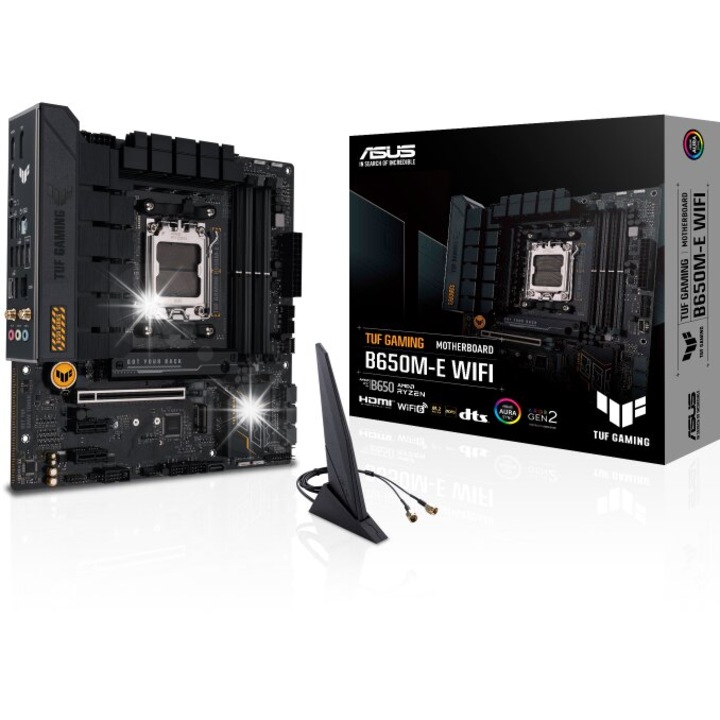 Placa de baza TUF Gaming B650M-E, socket AM5, 4 sloturi DDR5, 192 GB, negru